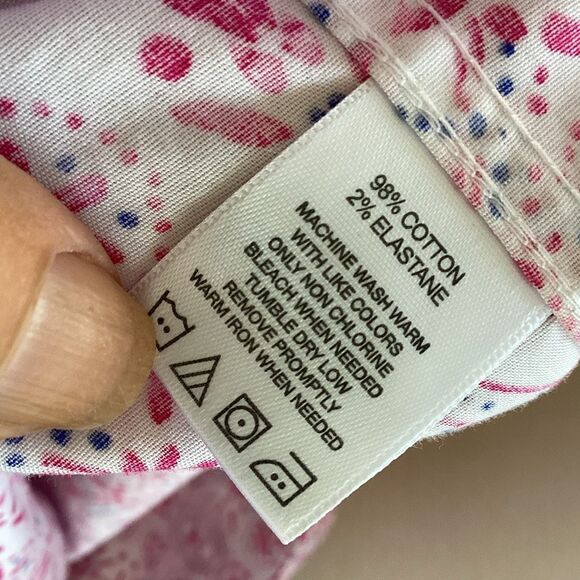 Foxcroft Easy Care Poplin 3/4 Length Flip Cuff Sleeve Blouse Women’s Large Stret - Picture 8 of 9